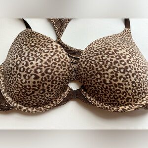 Leopard racer back push-up bra